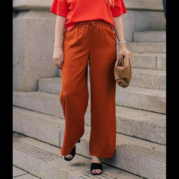 The Drop Women's Cinnamon Side-Slit Pull-On Pants by‎ @graceatwood - Picture 1 of 9